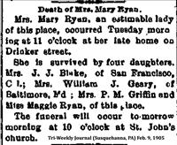 Ryan, Mrs. Mary